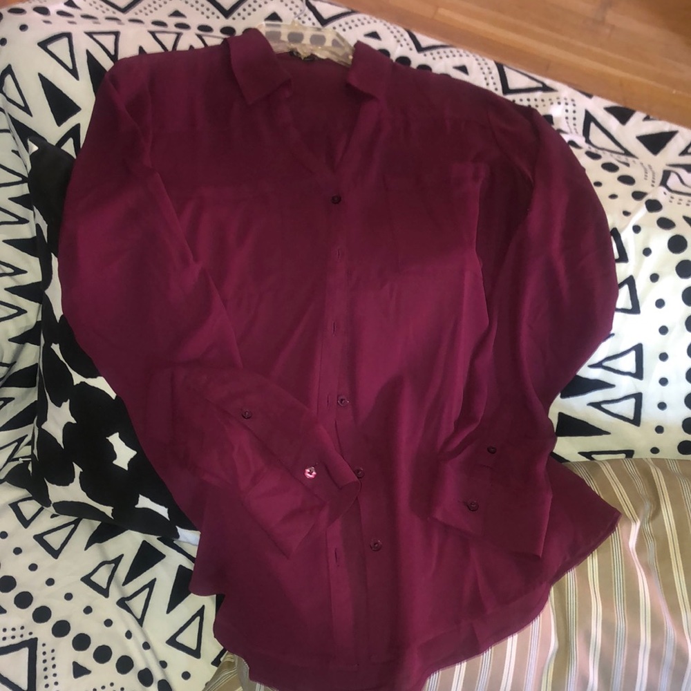 Express button down city blouse